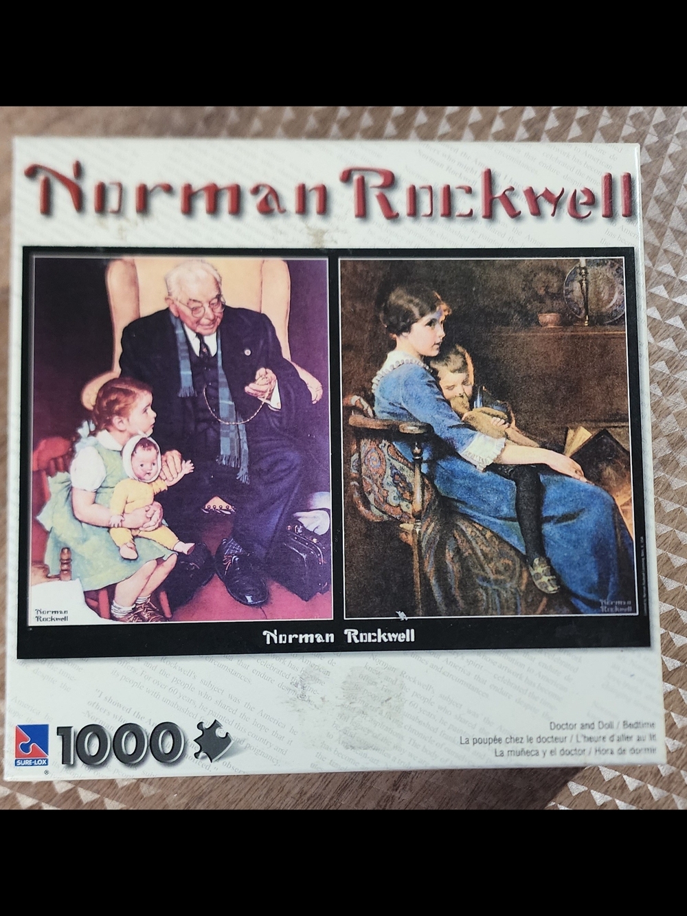 Norman Rockwell Vintage Doctor and Doll / Bedtime 1000 Piece Puzzle
